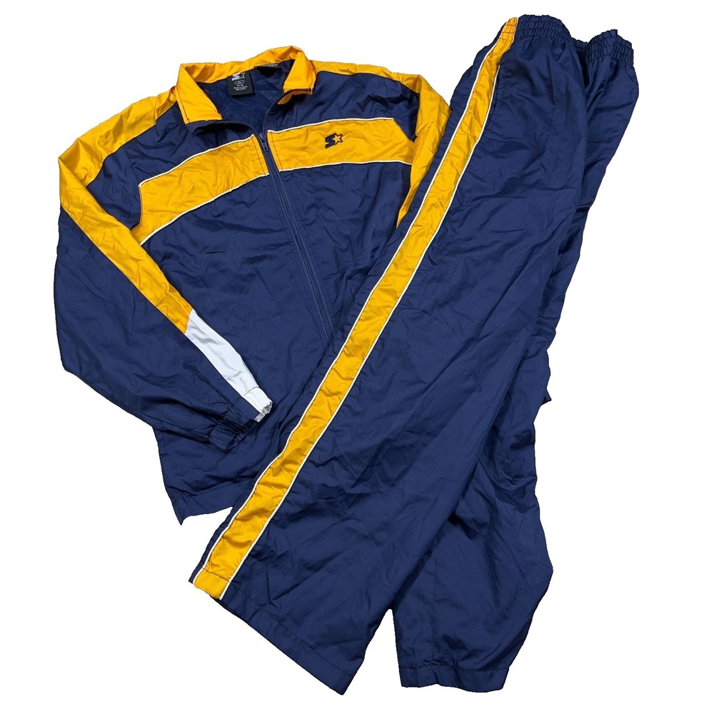 Vintage‎ Starter Track Suit Youth Boys Blue Yellow Jacket Pants Jogging Set Y2K